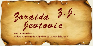 Zoraida Jevtović vizit kartica